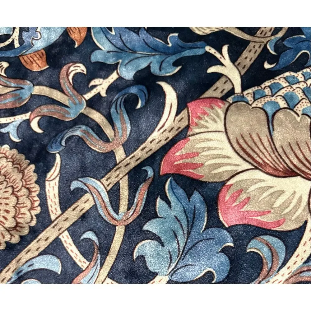 William Morris & Co. Window Curtains Panels Lodden Navy Blue Clay 37X84” Velvet - Picture 2 of 12